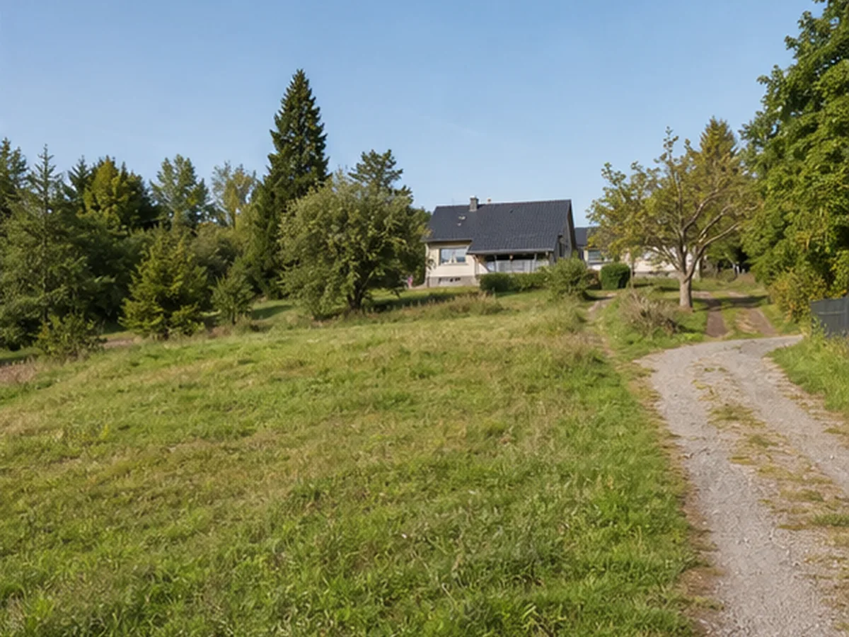 Grundstück mit Hanglage und bestehendem Zufahrtsweg